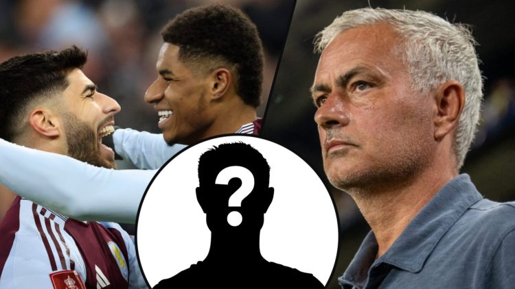 Former Manchester United manager Jose Mourinho ahead of a Fenerbahce match, inset Marco Asensio and Marcus Rashford at Aston Villa.