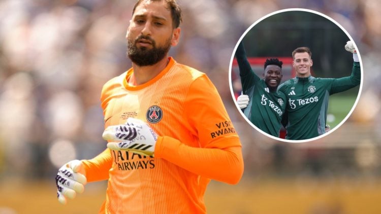 Gianluigi Donnarumma split image with Andre Onana and Radek Vitek