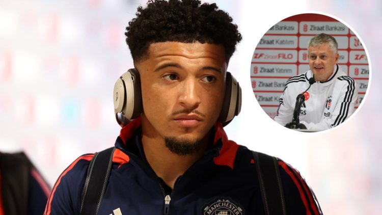 Jadon Sancho split image with Ole Gunnar Solskjaer