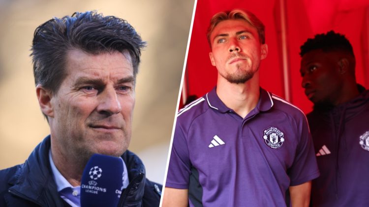 Michael Laudrup split image with Rasmus Hojlund