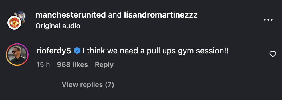 Rio Ferdinand’s message after Manchester United shared an injury update on Lisandro Martinez. Credit: Instagram