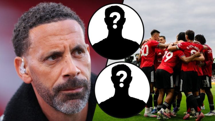 Former TNT Sports pundit Rio Ferdinand, inset Manchester United players vs Premier League side Fulham at Craven Cottage.
