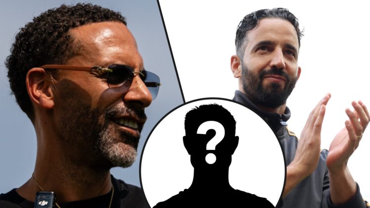 Rio Ferdinand during a first-team Manchester United training session in Chicago, Illinois, inset a photo of Manchester United manager Ruben Amorim.