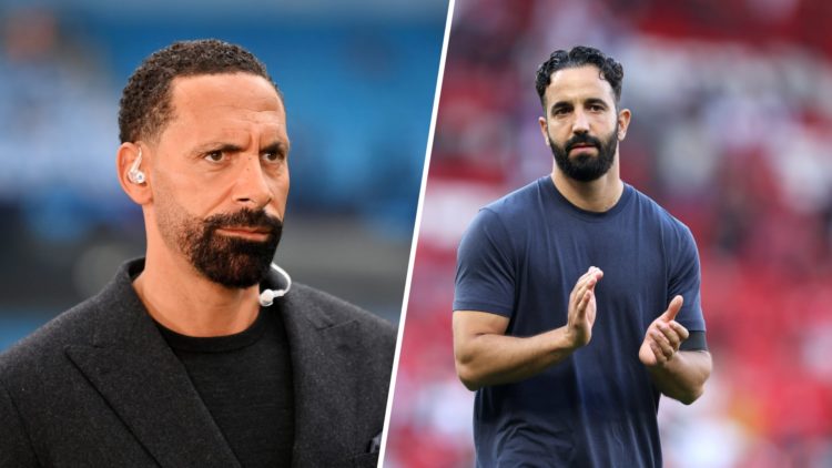 Rio Ferdinand split image with Ruben Amorim