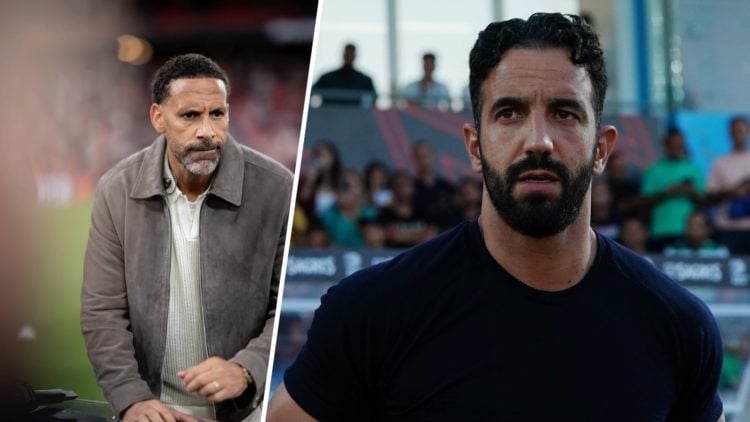 Rio Ferdinand split image with Ruben Amorim