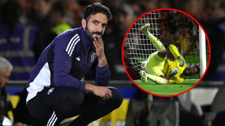 Ruben Amorim, and Andre Onana diving