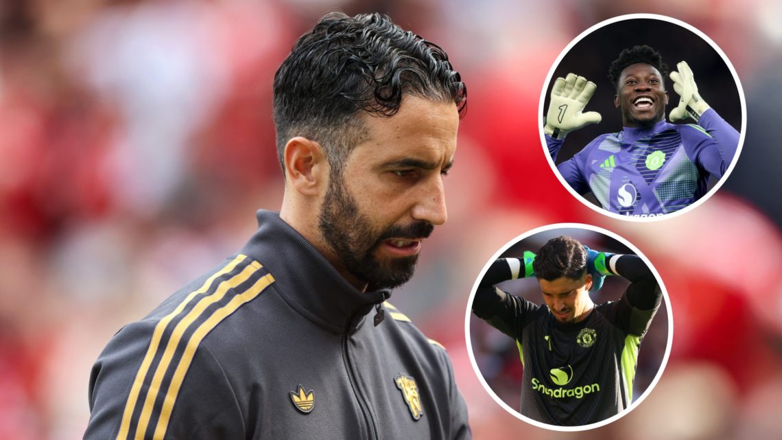 Ruben Amorim split image with Altay Bayindir and Andre Onana