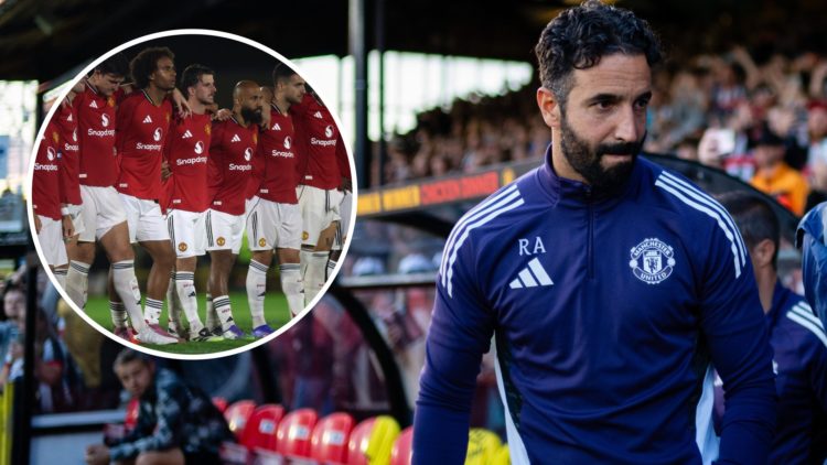 Ruben Amorim split image with Manchester United players