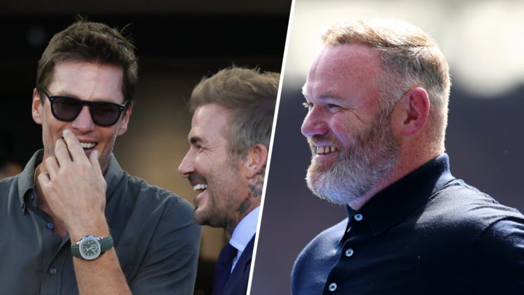 Wayne Rooney split image with Tom Brady and Wayne Rooney