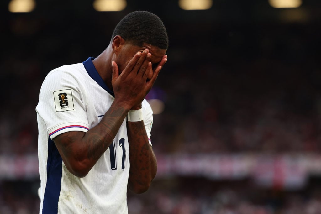 Marcus Rashford of England during the FIFA World Cup 2026 qualifier match between England and Andorra at Villa Park on September 6, 2025