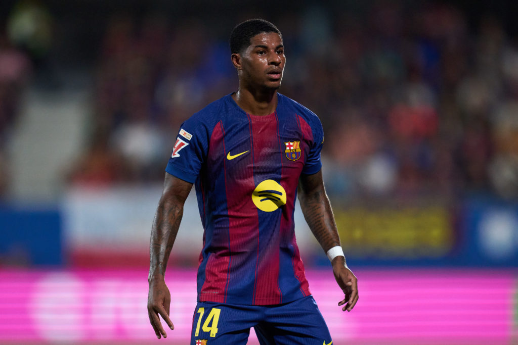 Marcus Rashford playing against Valencia