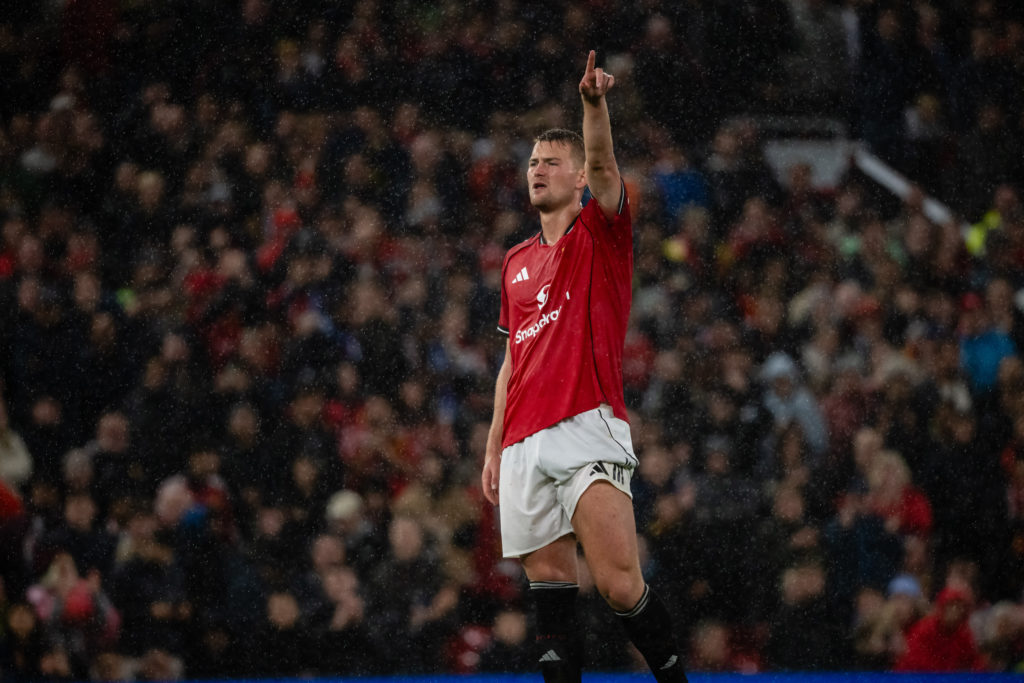 Matthijs de Ligt of Manchester United in action during the Premier League match between Manchester United and Chelsea at Old Trafford on September 20, 2025