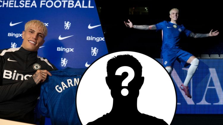 Alejandro Garnacho is unveiled as a Chelsea summer signing at Stamford Bridge, inset the former Manchester United player and current Argentina inte...