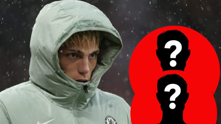 Alejandro Garnacho looks on prior to the Premier League match between Manchester United and Chelsea at Old Trafford in 2025 in Manchester, England.