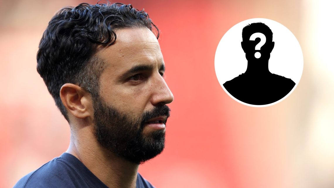Ruben Amorim as Manchester United manager, mystery player silhouette inset