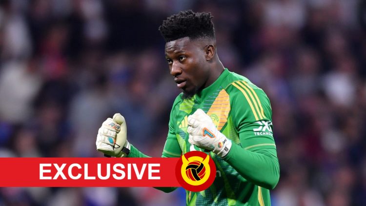 Manchester United goalkeeper Andre Onana exclusive banner.