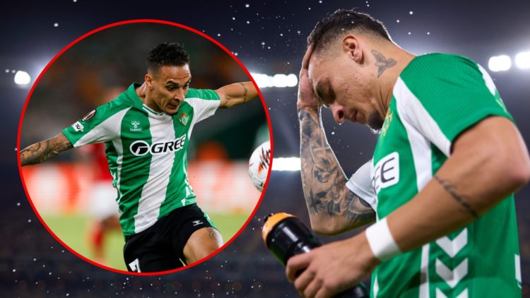 Antony during the Europe League match between Real Betis and Nottingham Forest at the Estadio La Cartuja, inset the former Manchester United winger.