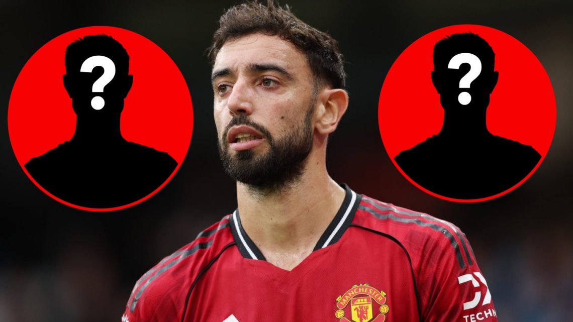 Bruno Fernandes looks on during the Premier League match between Manchester City and Manchester United at the Etihad Stadium in 2025.