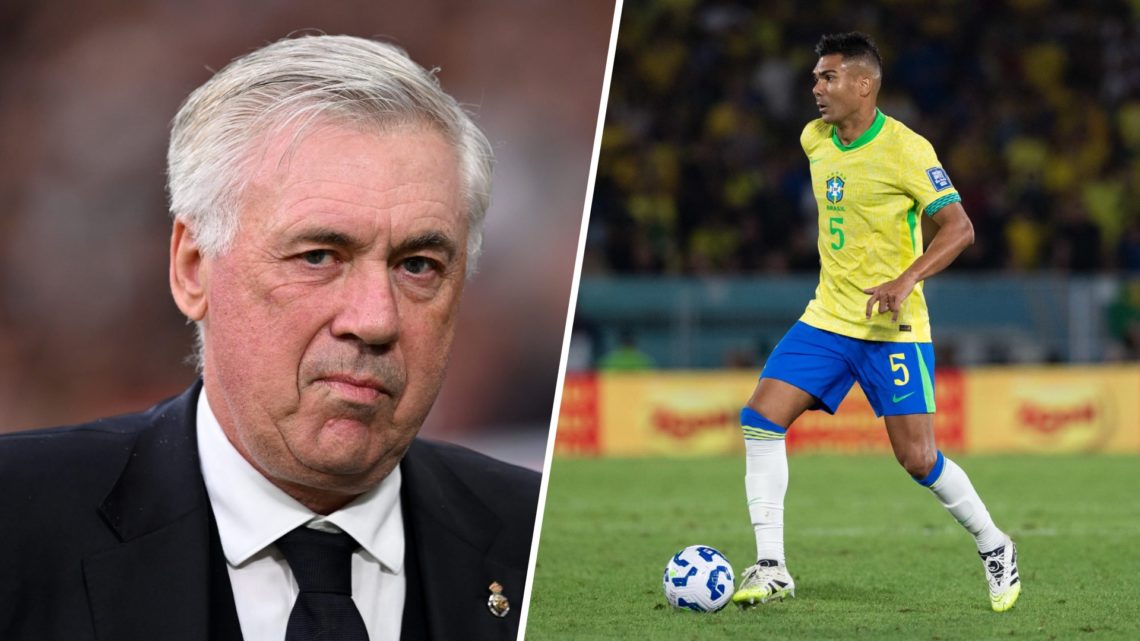 Carlo Ancelotti split image with Casemiro