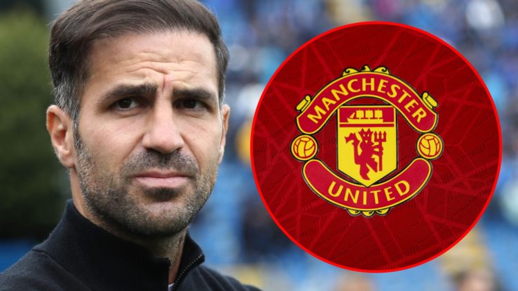 Como head coach Cesc Fabregas during the Serie A match between Como and Cremonese at the Stadio Giuseppe Sinigaglia, inset the Manchester United ba...