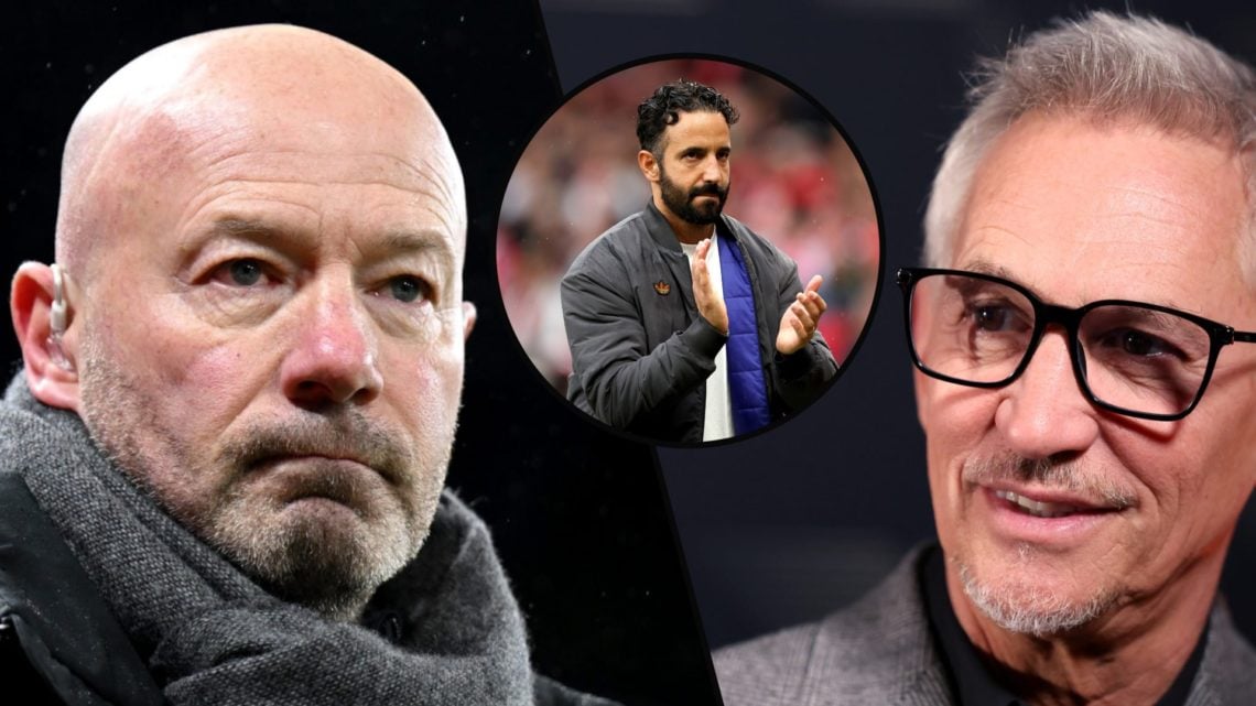Gary Lineker during the Premier League Hall of Fame 2024, inset Newcastle legend Alan Shearer, inset Manchester United manager Ruben Amorim.