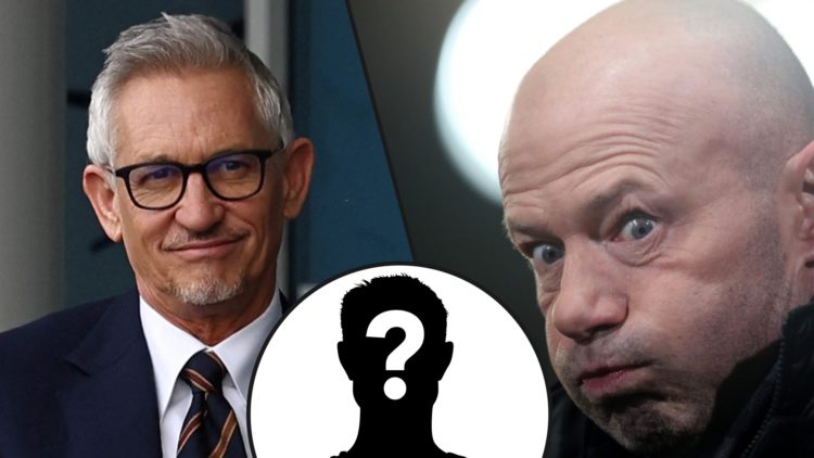 Former England and Barcelona striker Gary Lineker, inset Premier League legend and The Rest Is Football podcast co-host Alan Shearer.