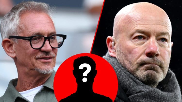 The Rest Is Football podcast co-host Gary Lineker during the Premier League match between Fulham and Manchester United at Craven Cottage, inset Ala...