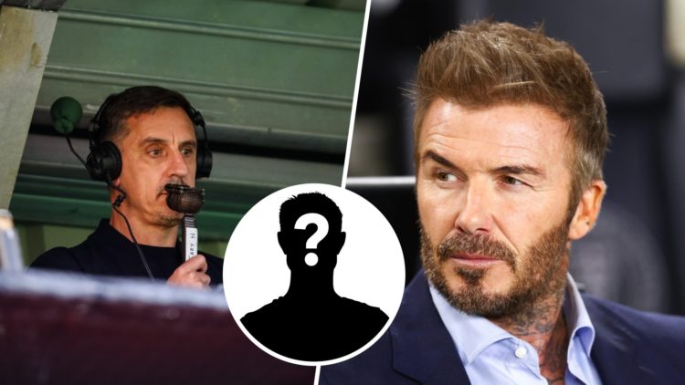 Gary Neville split image with David Beckham