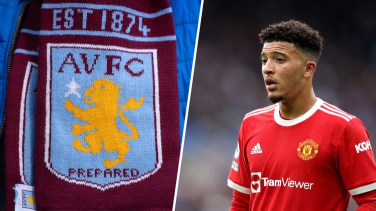 Jadon Sancho split image with Aston Villa