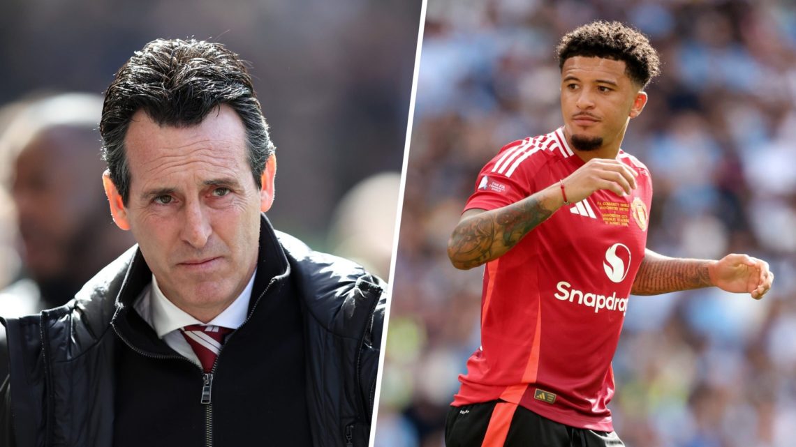 Jadon Sancho split image with Unai Emery