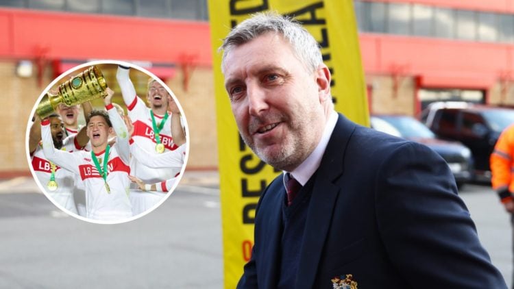 Manchester United director Jason Wilcox, inset of midfield target Angelo Stiller.