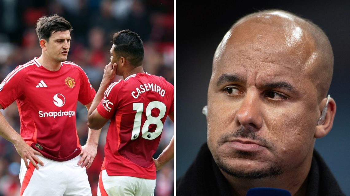 Split image of Manchester United duo Harry Maguire and Casemiro and Gabriel Agbonlahor.