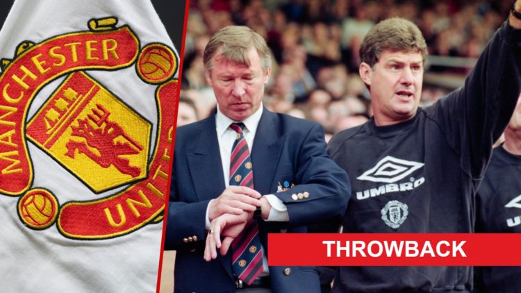 Man Utd badge, with Sir Alex Ferguson and Brian Kidd