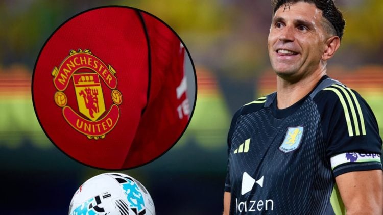 Former Manchester United target Emiliano Martinez reacts during the friendly match between Villarreal and Aston Villa, inset the Premier League’s c...