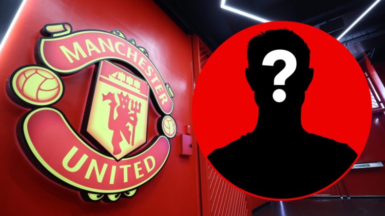 A detailed view of the Manchester United club badge on display inside the stadium prior to the Premier League match between Manchester United and W...