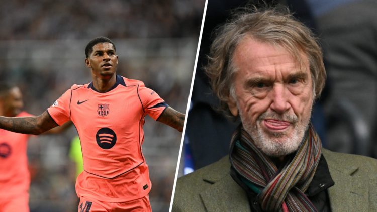 Marcus Rashford split image and Sir Jim Ratcliffe