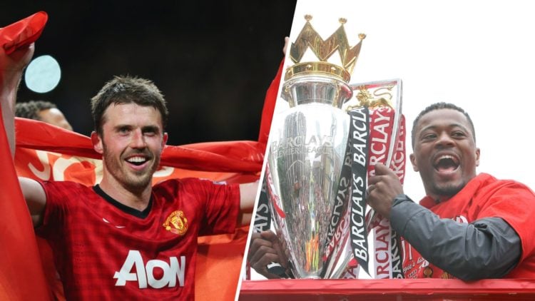 Michael Carrick split image with Patrice Evra