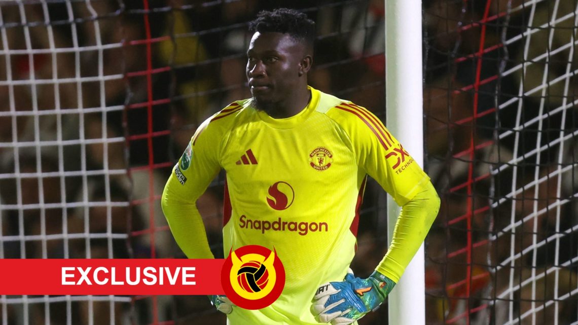 Andre Onana dejected as Man Utd goalkeeper, United in Focus exclusive label