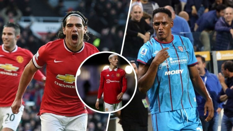 Radamel Falcao split image and Yerry Mina