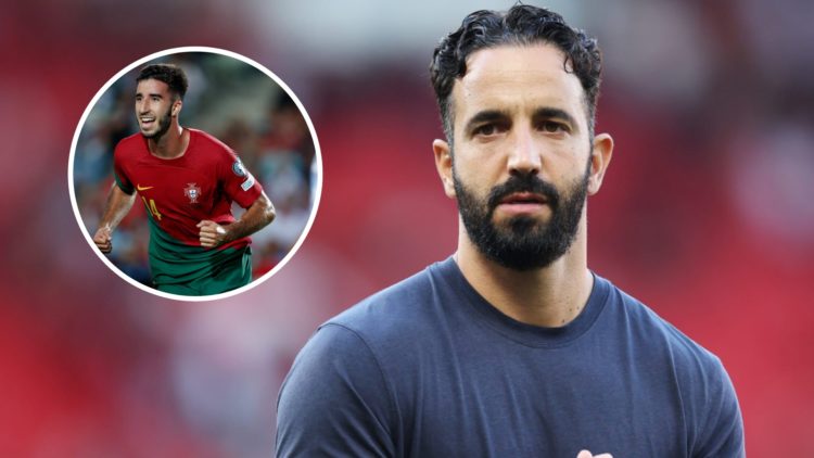 Manchester United manager Ruben Amorim, inset of Sporting and Portugal defender Goncalo Inacio.