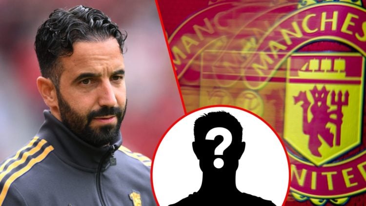 Manchester United boss Ruben Amorim ahead of the pre-season friendly tie between Manchester United and Fiorentina at Old Trafford, inset the Red De...