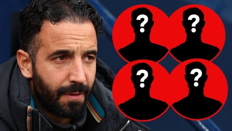 Manchester United manager Ruben Amorim during the Premier League match between Manchester City and Manchester United at the Etihad Stadium in 2025.