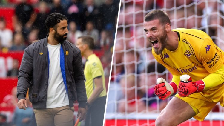 Ruben Amorim split image with David de Gea