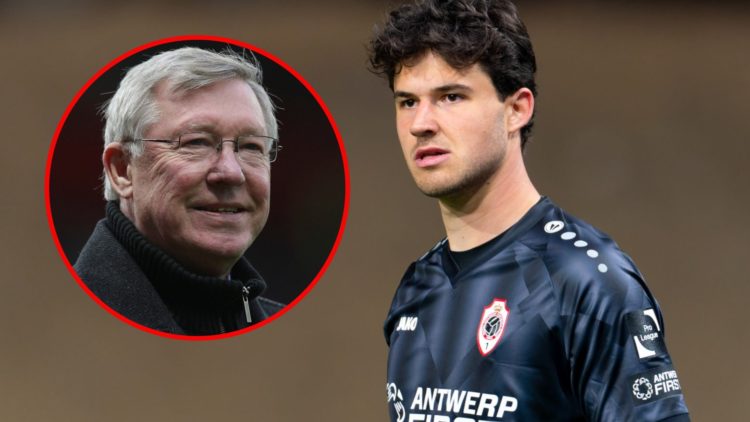 Senne Lammens, with Sir Alex Ferguson inset