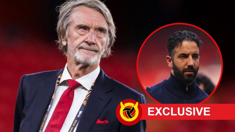 Sir Jim Ratcliffe, Ruben Amorim inset, with Exclusive logo
