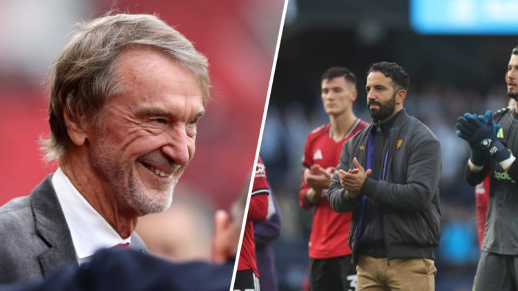 Sir Jim Ratcliffe split image with Ruben Amorim