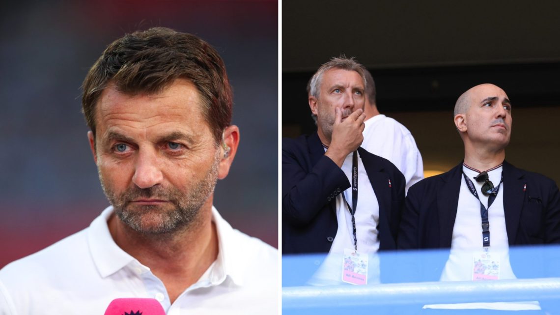 Sky Sportsp pundit Tim Sherwood, split image with Manchester United director Jason Wilcox and CEO Omar Berrada.