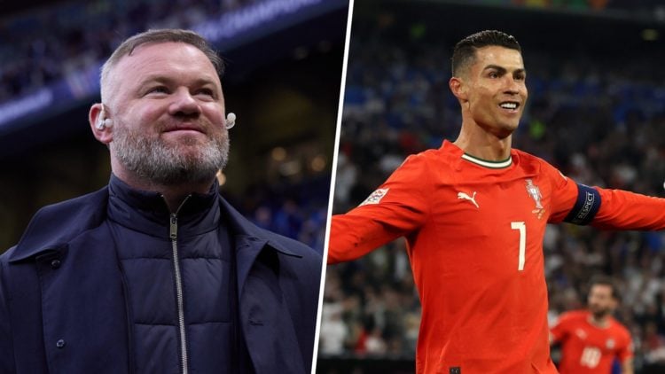 Wayne Rooney split image with Cristiano Ronaldo