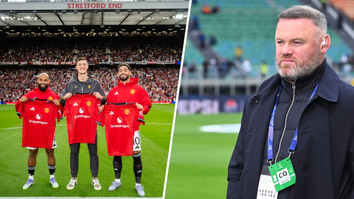 Wayne Rooney split image with new Man Utd signings