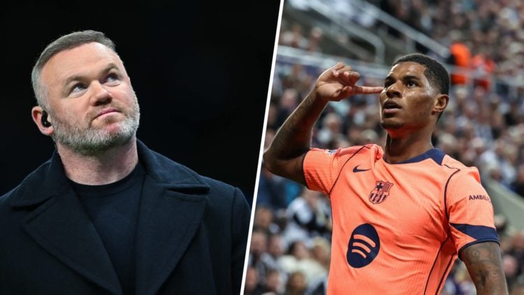 Wayne Rooney split image with Marcus Rashford